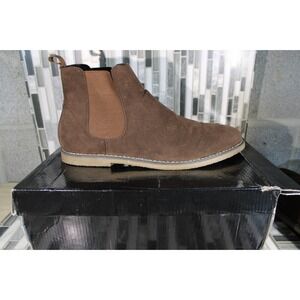 boohooMan Faux Suede Back Tab Chelsea Boots Brown Size 11